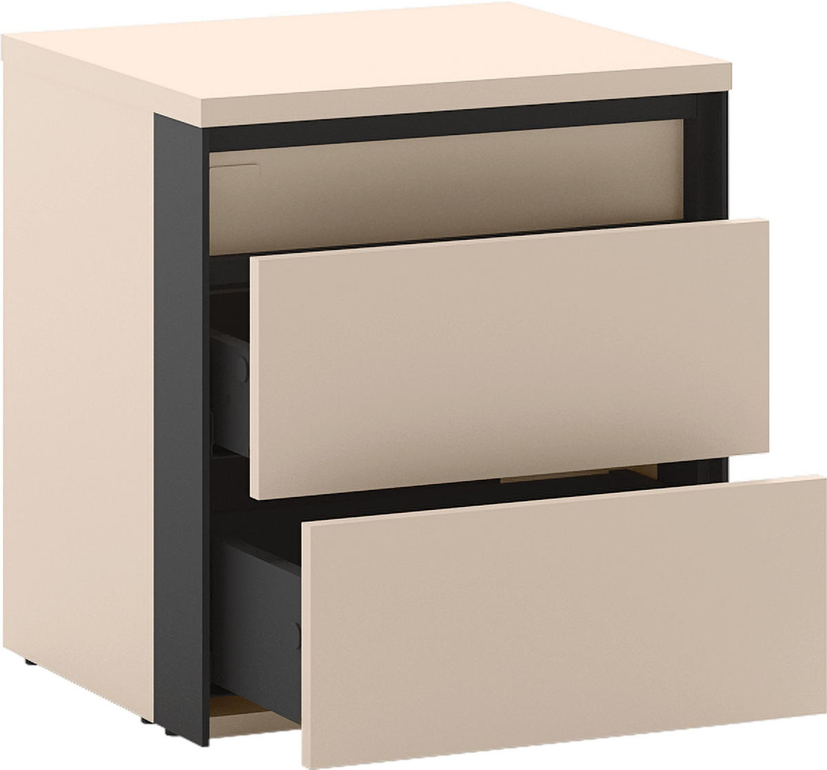 NACHTSCHRANK 45/50/40 cm  - Beige/Schwarz, MODERN, Holzwerkstoff (45/50/40cm) - Voleo