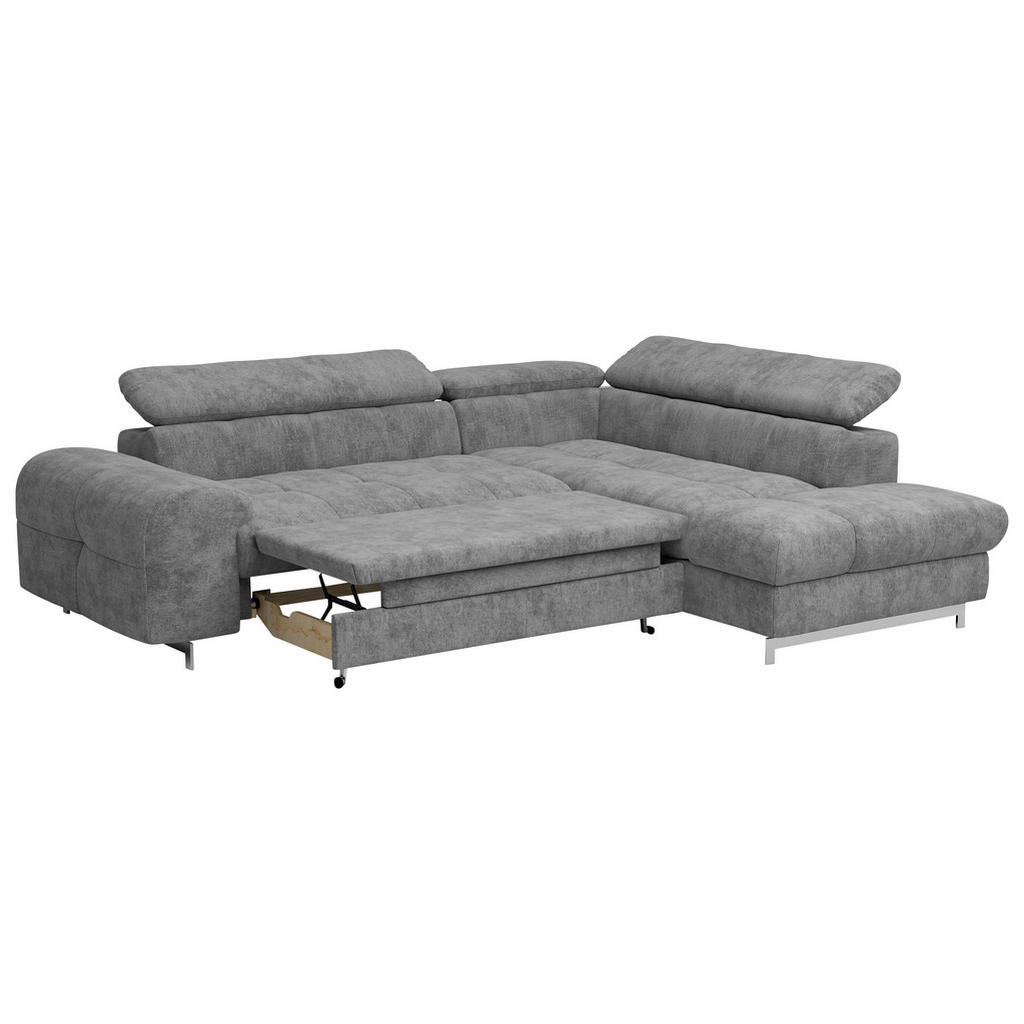 Thumbnail - Livetastic Ecksofa, Grau, Textil, 4-Sitzer, Ottomane rechts, L-Form, 257x206 cm, Made in EU, Stoffauswahl, seitenverkehr...