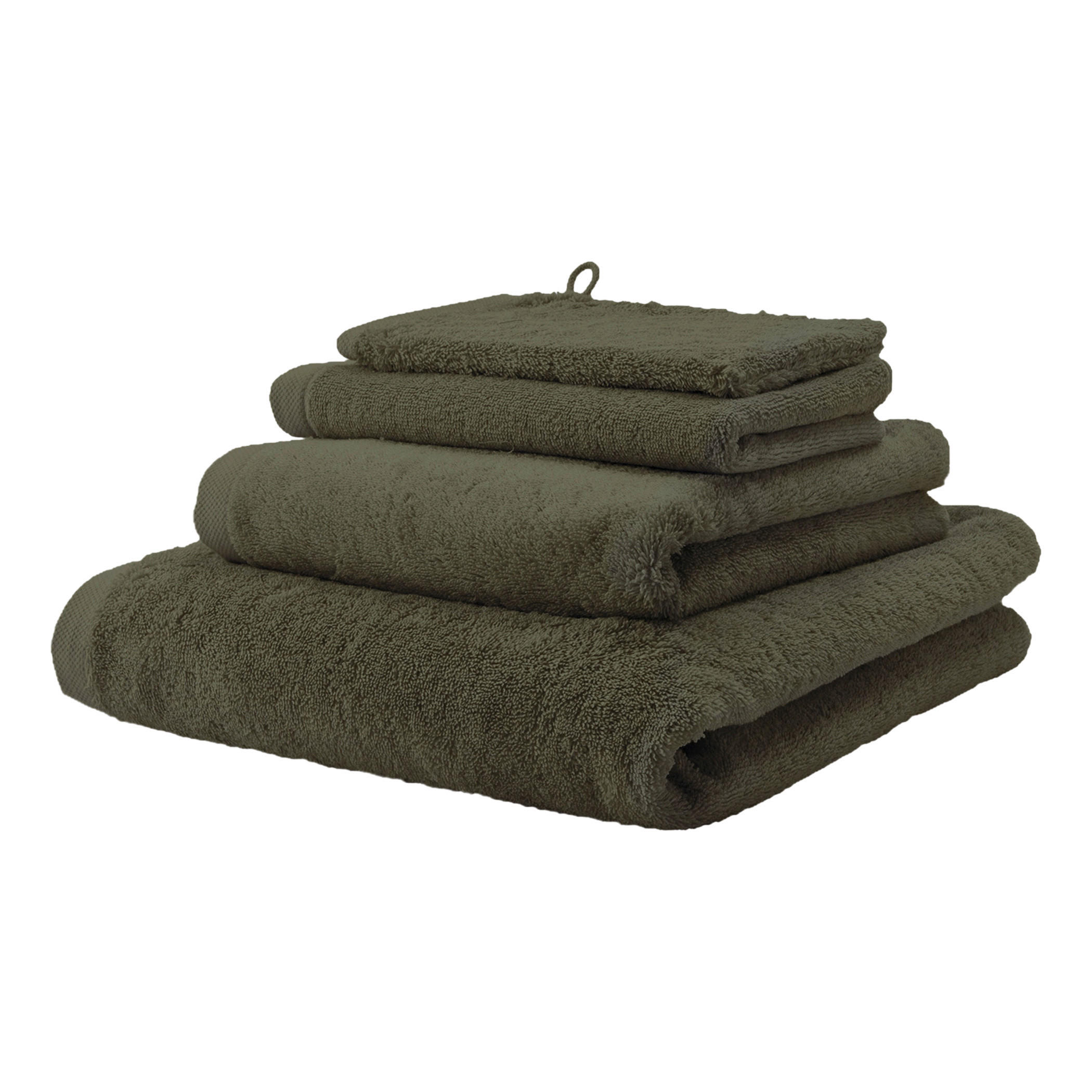HANDTUCH London Grün, Dunkelgrün  - Dunkelgrün/Grün, Basics, Textil (55/100cm) - Aquanova