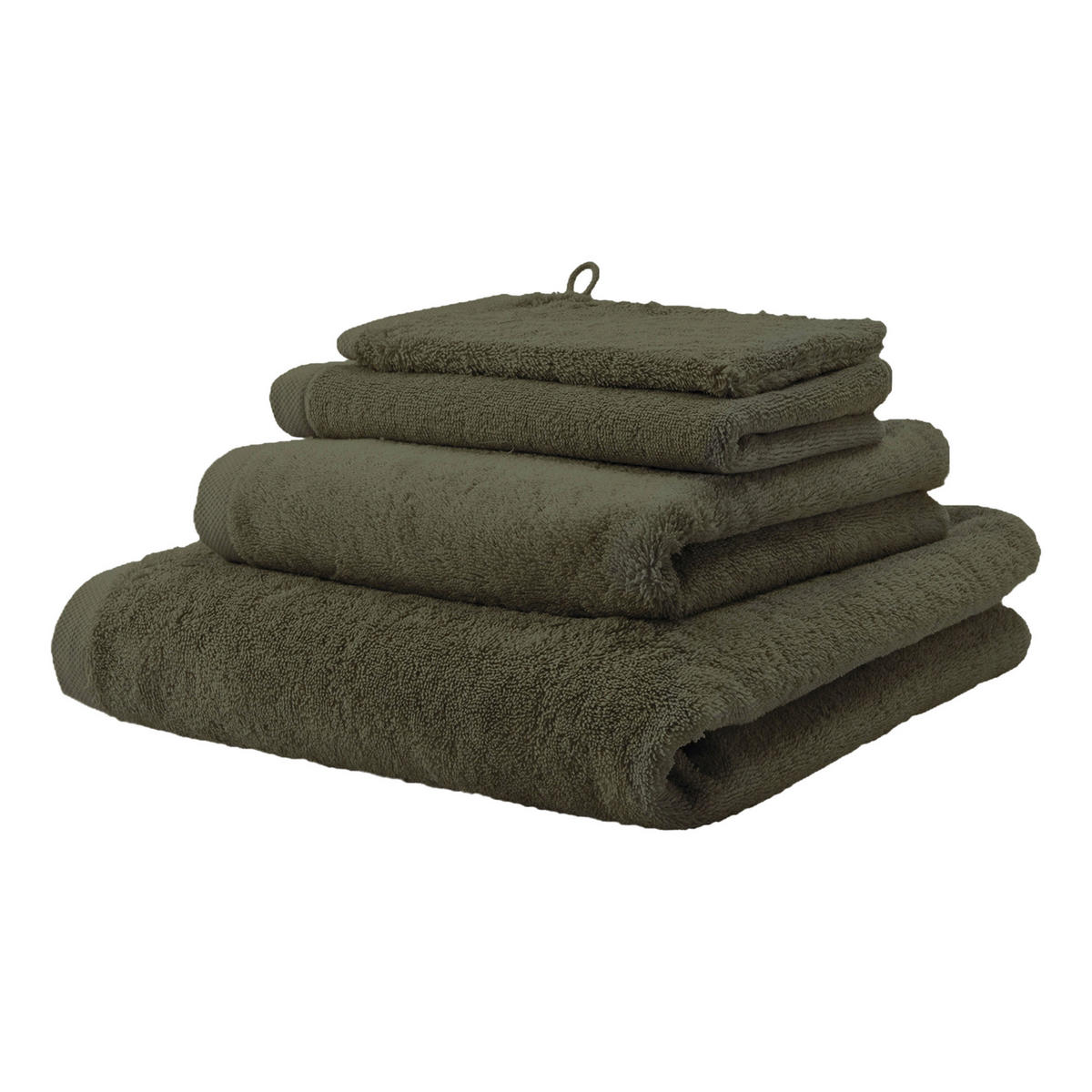 HANDTUCH London Grün, Dunkelgrün  - Dunkelgrün/Grün, Basics, Textil (55/100cm) - Aquanova