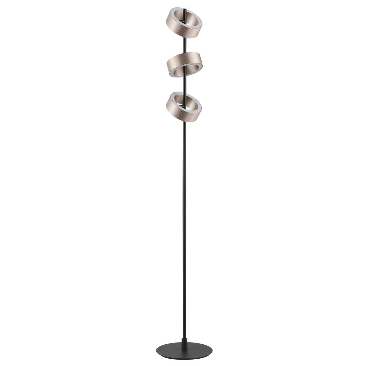 LED-STEHLEUCHTE - Schwarz/Braun, Design, Kunststoff/Metall (15/150cm) - Brilliant