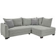 ECKSOFA in Cord Hellgrau  - Hellgrau/Schwarz, KONVENTIONELL, Holz/Textil (267/181cm) - Carryhome