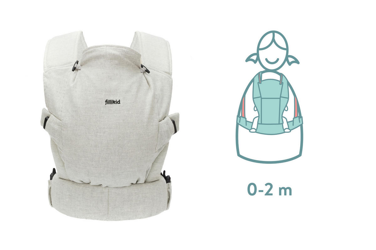 BABYTRAGE Natural  - Hellgrau, Basics, Textil (37/34cm) - Fillikid