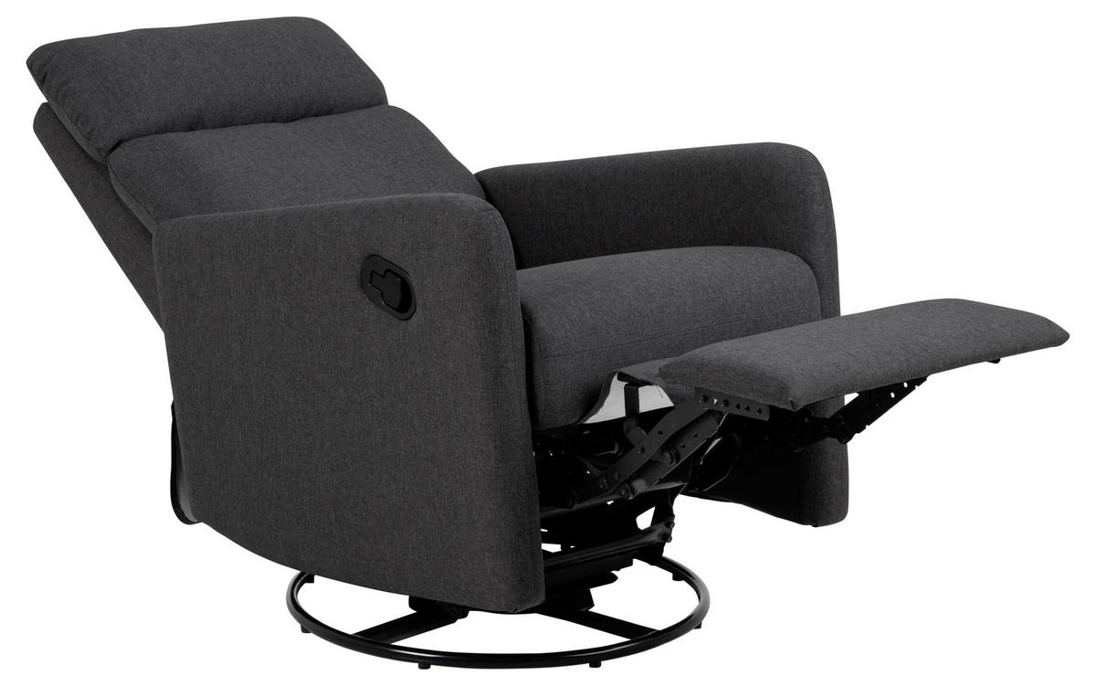 FERNSEHSESSEL in Flachgewebe Grau  - Schwarz/Grau, Konventionell, Textil/Metall (93,5/99/67cm) - MID.YOU