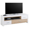 TV-ELEMENT 156/51/45 cm  - Chromfarben/Eichefarben, Design, Holzwerkstoff/Metall (156/51/45cm) - Xora