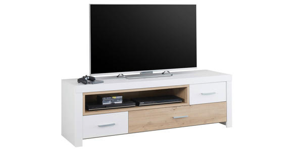 TV-ELEMENT 156/51/45 cm  - Chromfarben/Eichefarben, Design, Holzwerkstoff/Metall (156/51/45cm) - Xora