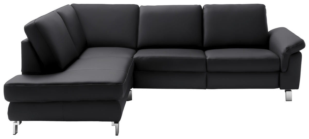 ECKSOFA in Echtleder Dunkelgrau, Fango  - Chromfarben/Fango, Design, Leder/Metall (200/271cm) - Pure Home Lifestyle