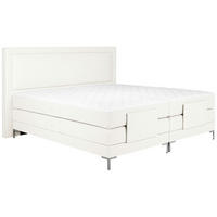 BOXSPRINGBETT 160/200 cm  in Weiss  - Weiss/Alufarben, Design, Textil/Metall (160/200cm) - Welnova