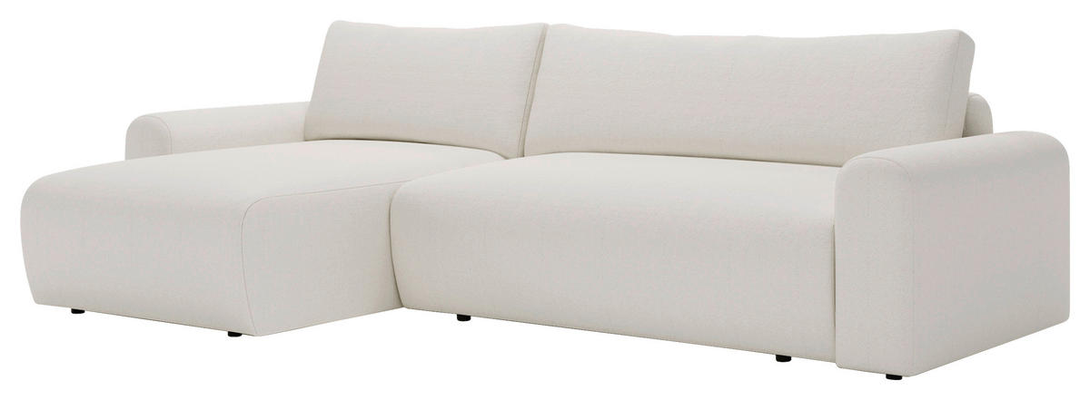 ECKSOFA Creme  - Creme/Schwarz, Design, Kunststoff/Textil (246/150cm) - Livetastic