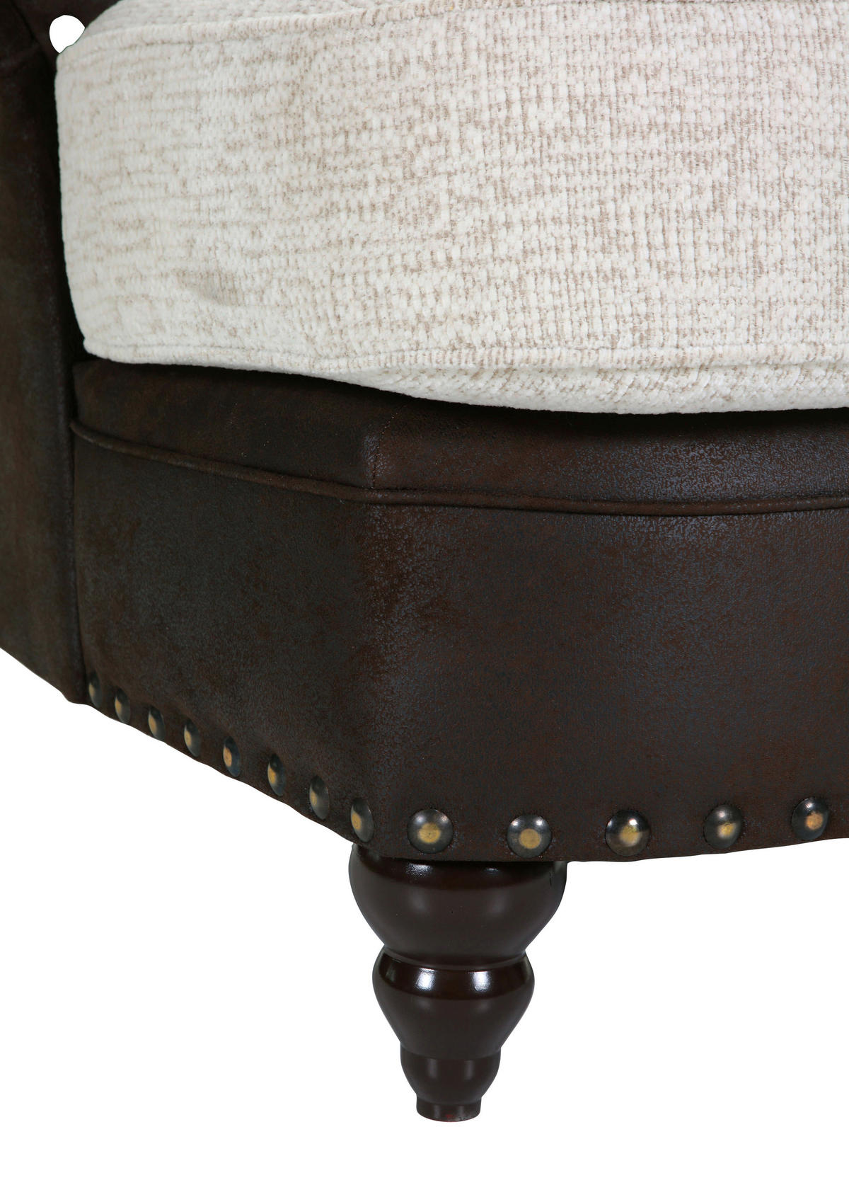 XXL FOTELJA tekstil  smeđa   - sivo-smeđa/tamno smeđa, Romantično / ladanjski, tekstil/drvo (125/102/50/138cm) - Landscape