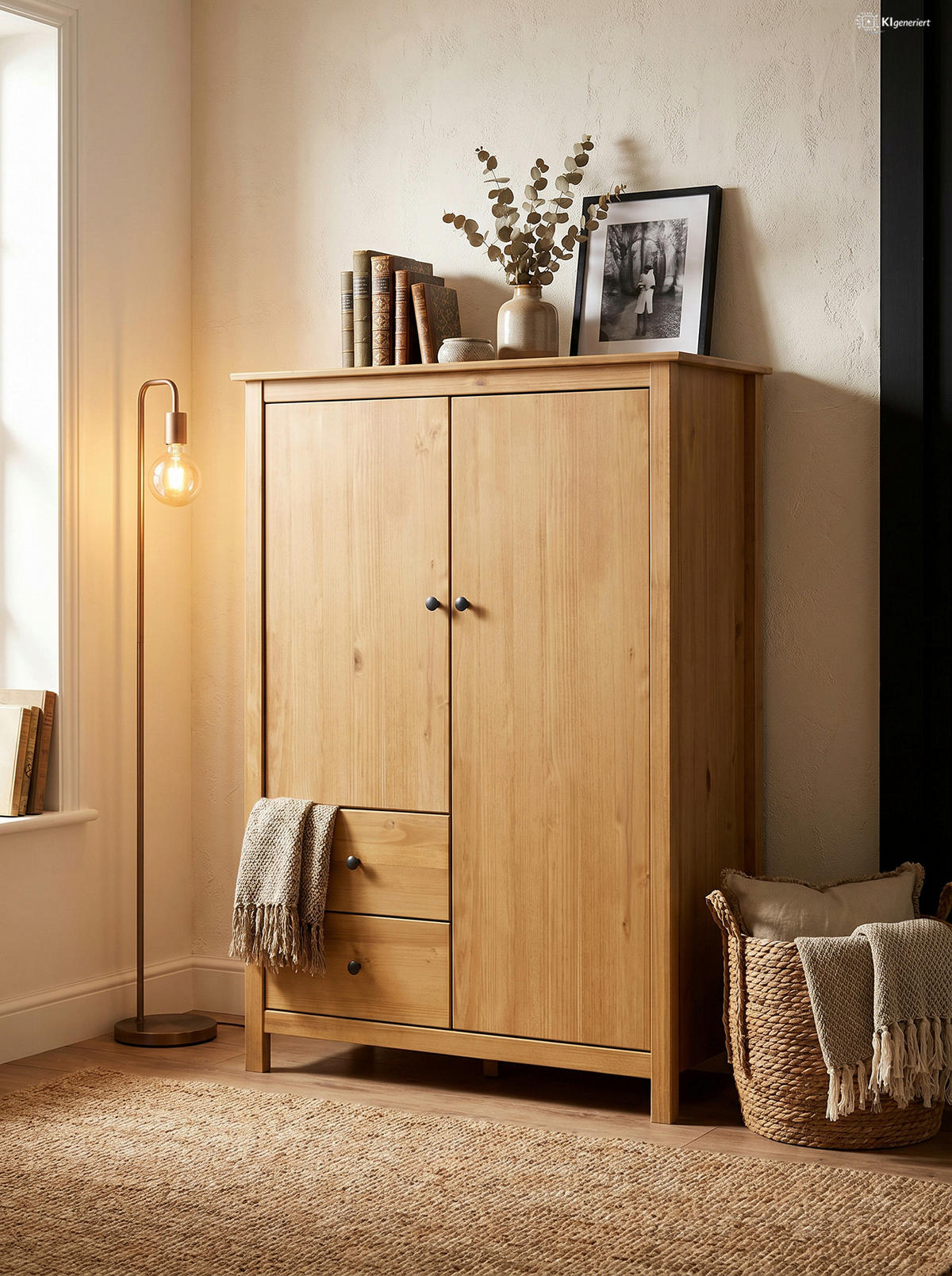KOMMODE , 99/137/45 cm, 2 Schublade(n)  - Messingfarben/Naturfarben, Basics, Holz/Metall (99/137/45cm) - Livetastic