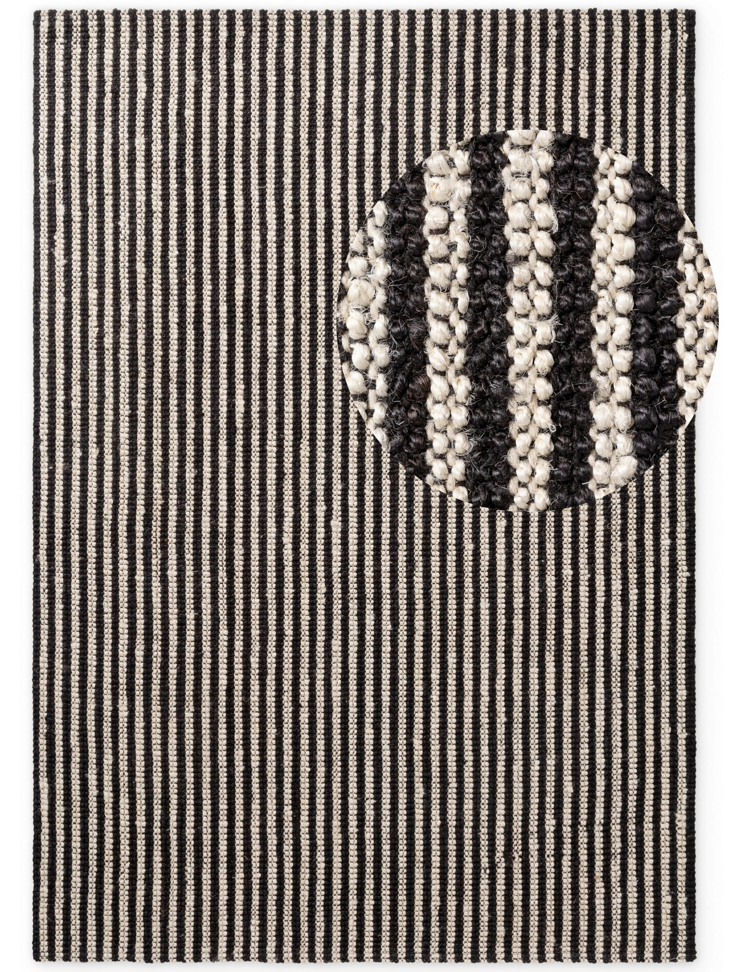 JUTETEPPICH Wohnzimmer 200/300 cm Harvest Creme, Schwarz rechteckig  - Creme/Schwarz, Design, Textil (200/300cm) - Elle Decoration