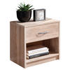 NACHTSCHRANK 39/41/28 cm  - Eichefarben/Silberfarben, Basics, Holzwerkstoff/Kunststoff (39/41/28cm) - P & B