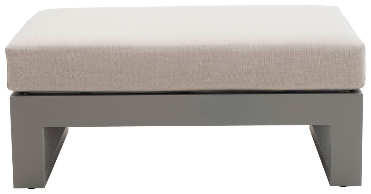 LOUNGEHOCKER 90/24/60 cm Aluminium  - Hellgrau, Design, Textil/Metall (90/24/60cm) - Amatio