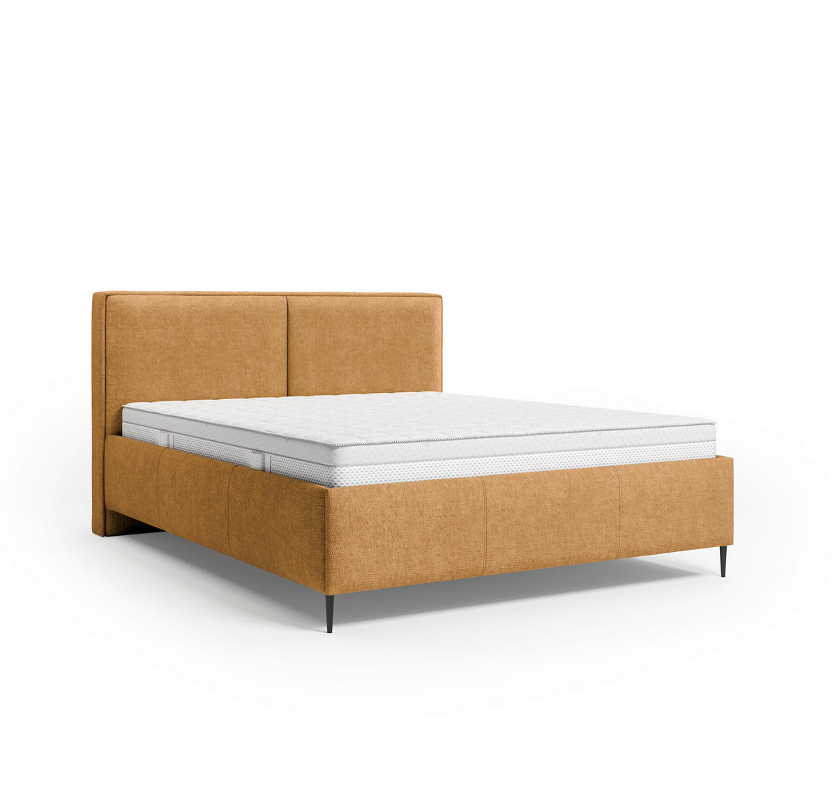 STOPPAD SÄNG ,160/200 cm  i gul  - svart/gul, Modern, metall/trämaterial (160/200cm) - MID.YOU