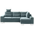 ECKSOFA Grün Flachgewebe  - Grün, Design, Textil/Metall (260/188cm) - Hom`in