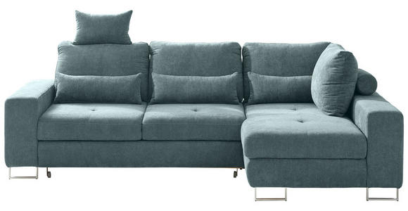 ECKSOFA Grün Flachgewebe  - Grün, Design, Textil/Metall (260/188cm) - Hom`in