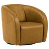 SESSEL in Echtleder Currygelb  - Currygelb/Schwarz, Design, Leder/Kunststoff (80/78/82cm) - Celina
