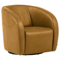 SESSEL in Echtleder Currygelb  - Currygelb/Schwarz, Design, Leder/Kunststoff (80/78/82cm) - Celina