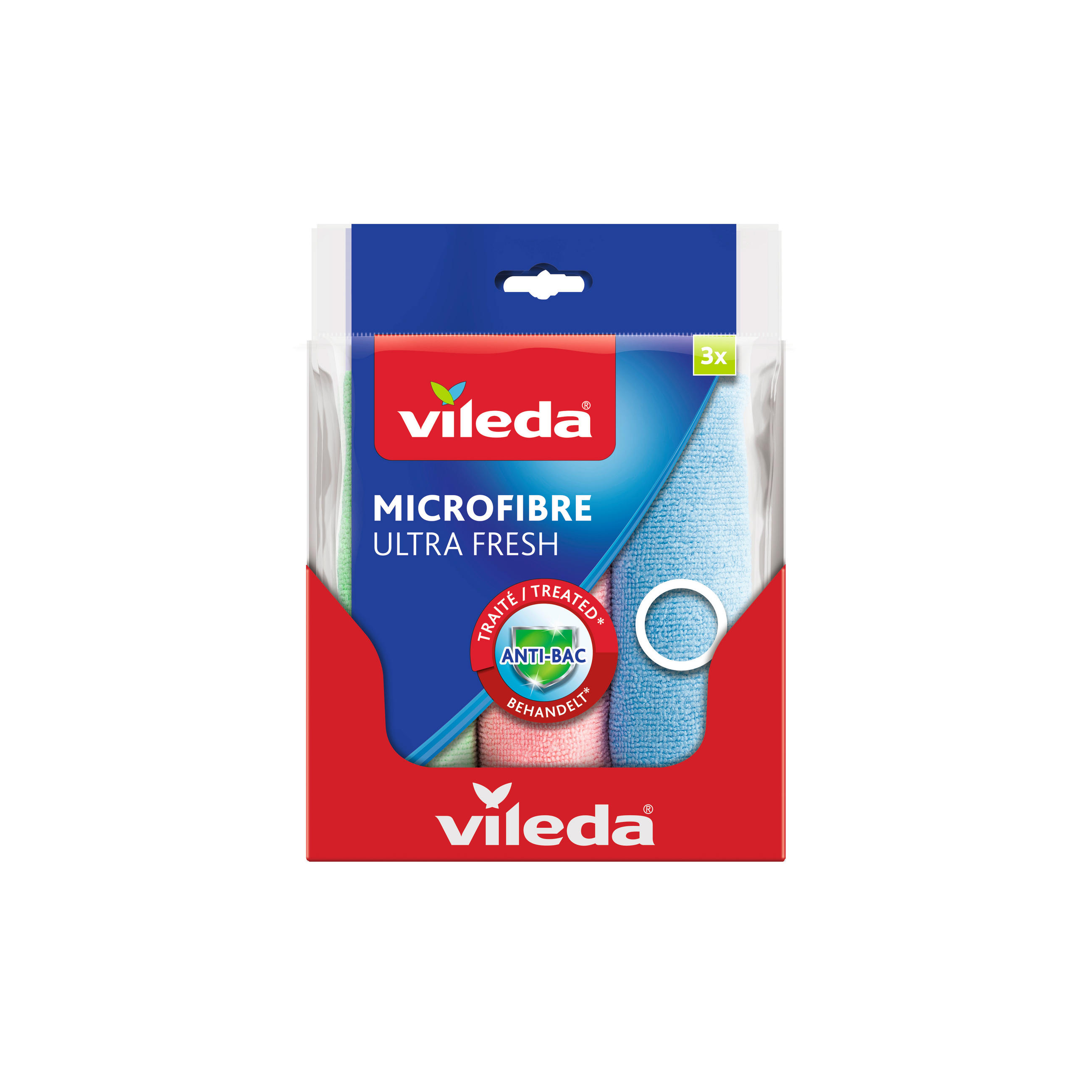 LAVETĂ DIN MICROFIBRĂ - verde pastel/albastru pastel, Basics, textil (30/30/0cm) - Vileda