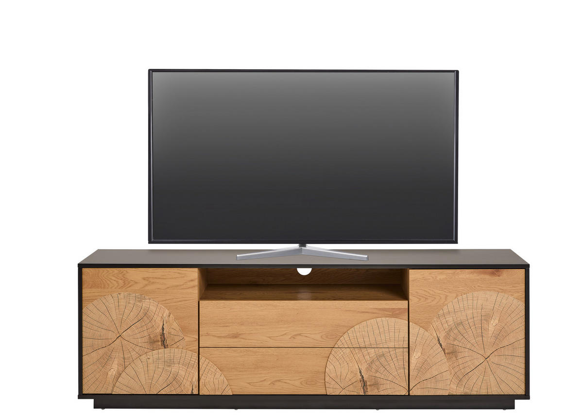TV-SZEKRÉNY 170/56/40 cm  - tölgyfa színű/fekete, Lifestyle, faalapú anyag (170/56/40cm) - Xora