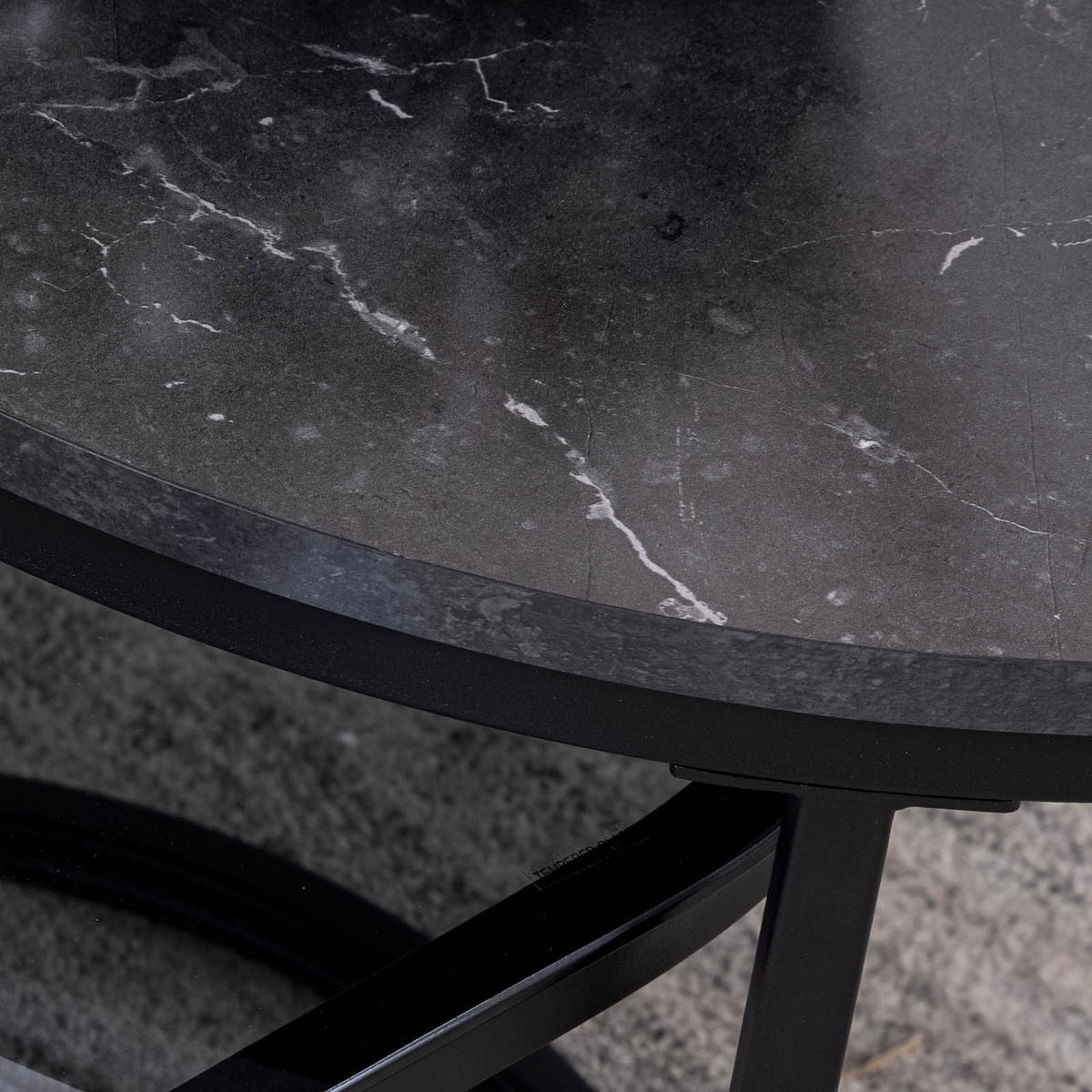 TABLE BASSE in Metall, Glas, Holzwerkstoff 70/70/42 cm  - noir, Konventionell, métal/verre (70/70/42cm) - MID.YOU