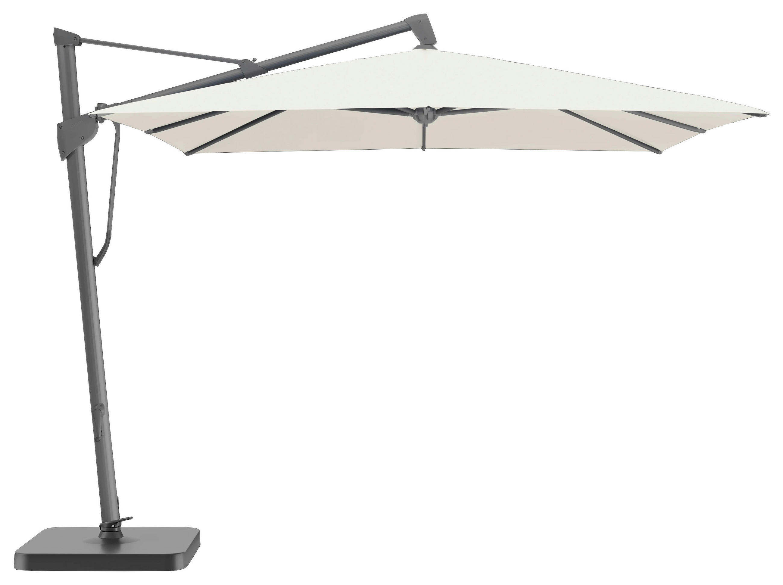 AMPELSCHIRM 400x300 cm Weiß  - Anthrazit/Weiß, Basics, Textil/Metall (400/300cm) - Glatz