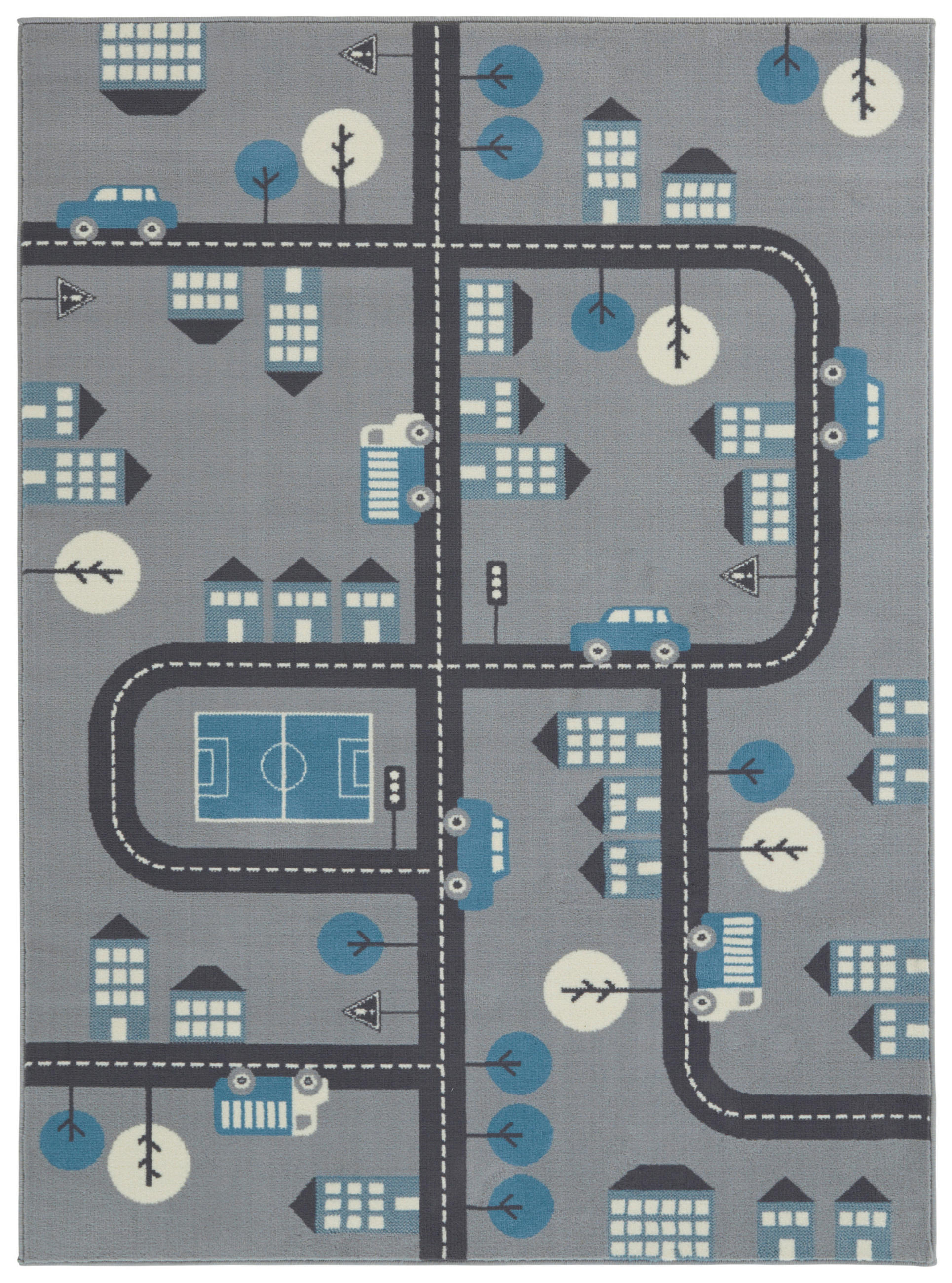 KINDERTEPPICH 80/150 cm Adventures  - Grau/Hellblau, Design, Kunststoff/Textil (80/150cm) - Ben'n'jen
