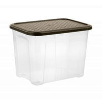 BOX S VÍKEM 18l l - hnědá, Basics, plast (37,7/27,7/27.8cm)
