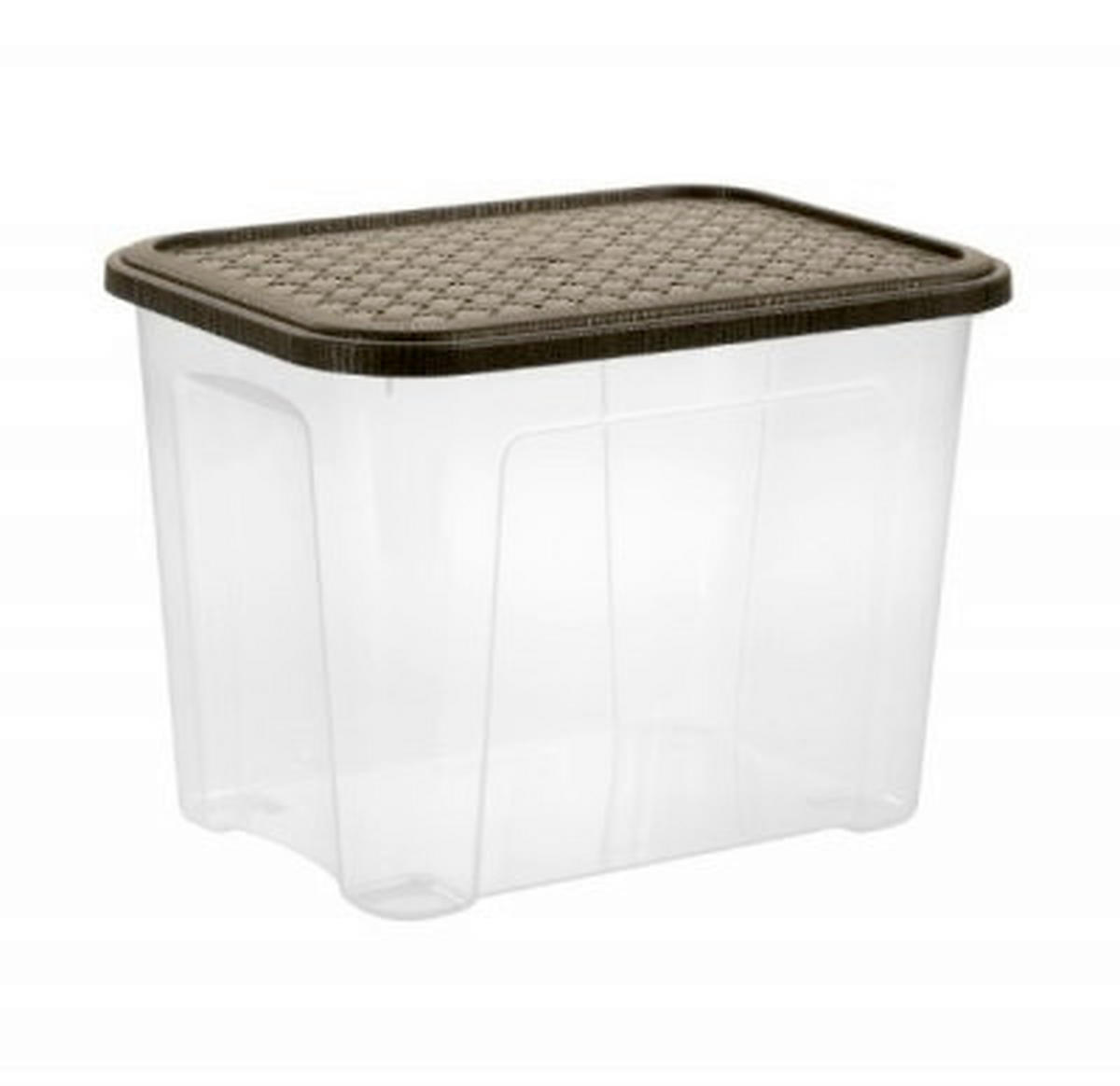 BOX S VÍKEM 18l l - hnědá, Basics, plast (37,7/27,7/27.8cm)