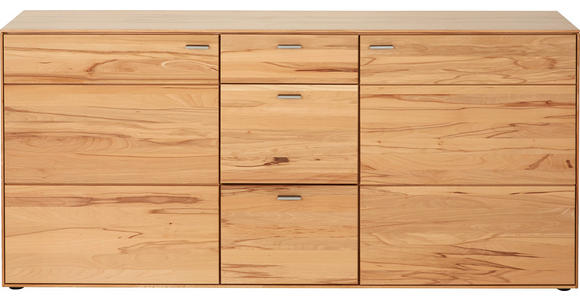 SIDEBOARD 183/84/41 cm - Edelstahlfarben/Buchefarben, Natur, Holz/Kunststoff (183/84/41cm) - Valnatura