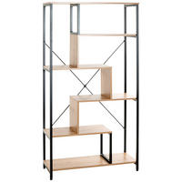 REGAL Schwarz, Eichefarben  - Eichefarben/Schwarz, Design, Holzwerkstoff/Metall (84/163/35cm)