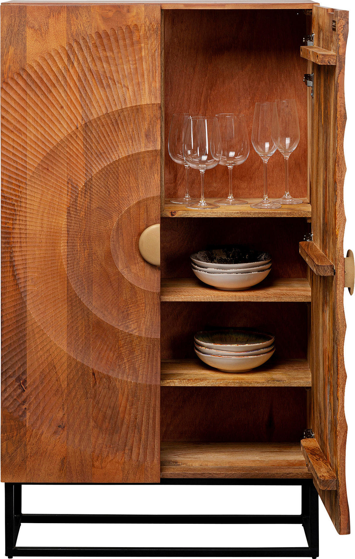 HIGHBOARD  in 76/140/30 cm  - Schwarz/Braun, Holz/Metall (76/140/30cm) - Kare-Design