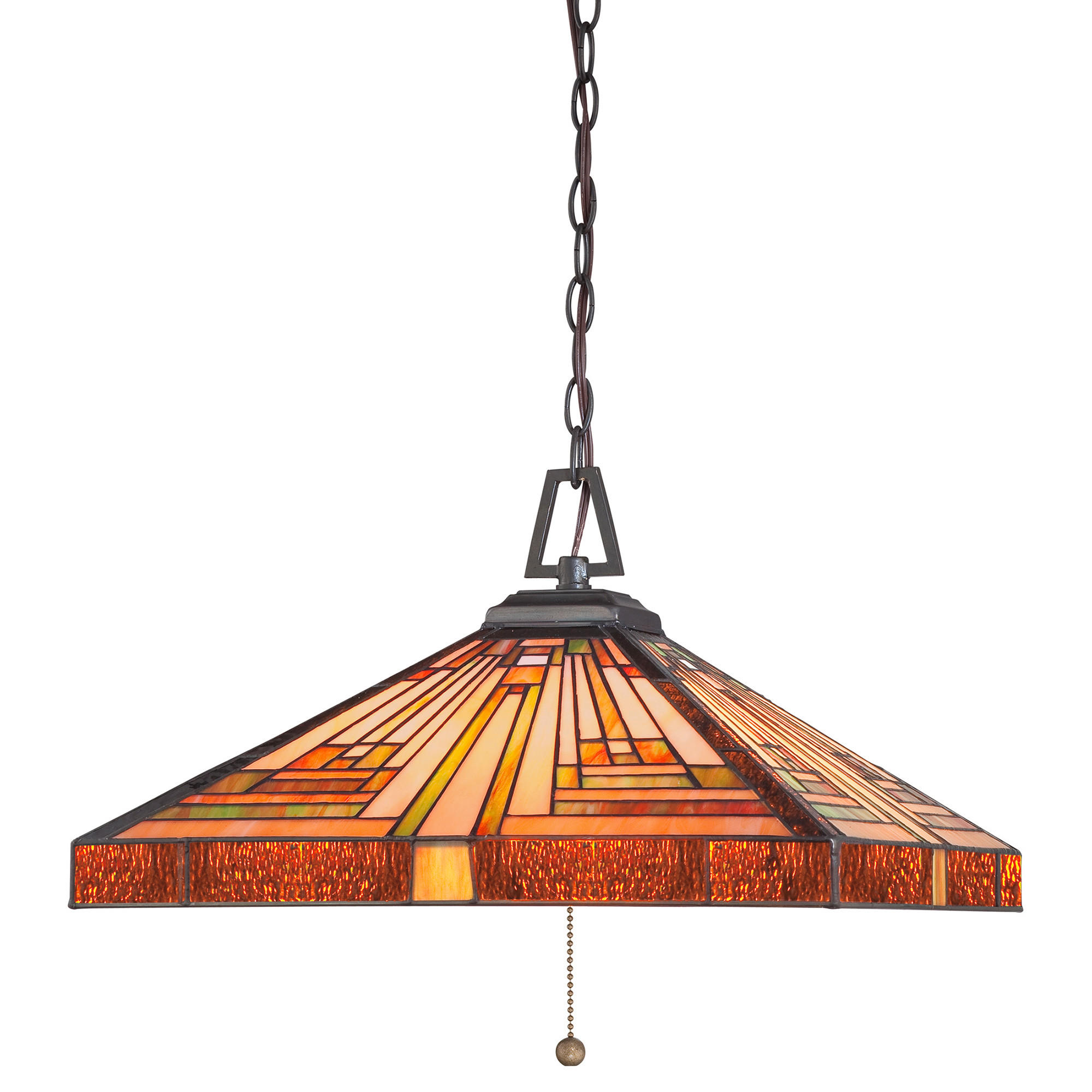 PENDELLEUCHTE Stephen 45,7/38,1 cm   - Dunkelbraun/Multicolor, KONVENTIONELL, Glas/Naturmaterialien (45,7/38,1cm) - Elstead Lighting