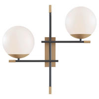 WANDLEUCHTE 17,5/42/44 cm   - Goldfarben/Schwarz, Trend, Glas/Metall (17,5/42/44cm) - MAYTONI