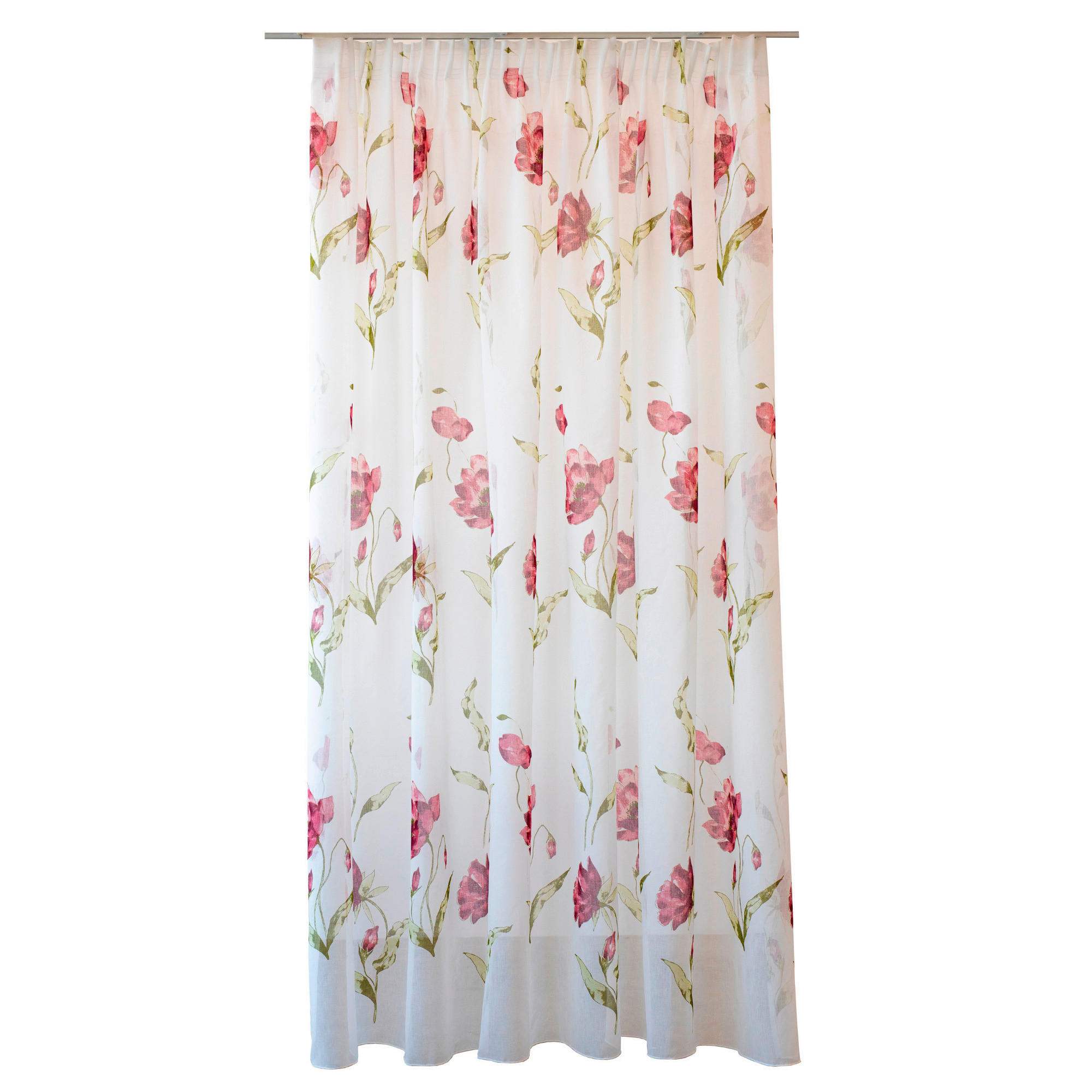 PERDEA CONFECțIONATĂ transparent  - roșu, Basics, textil (26.5/43/5cm)