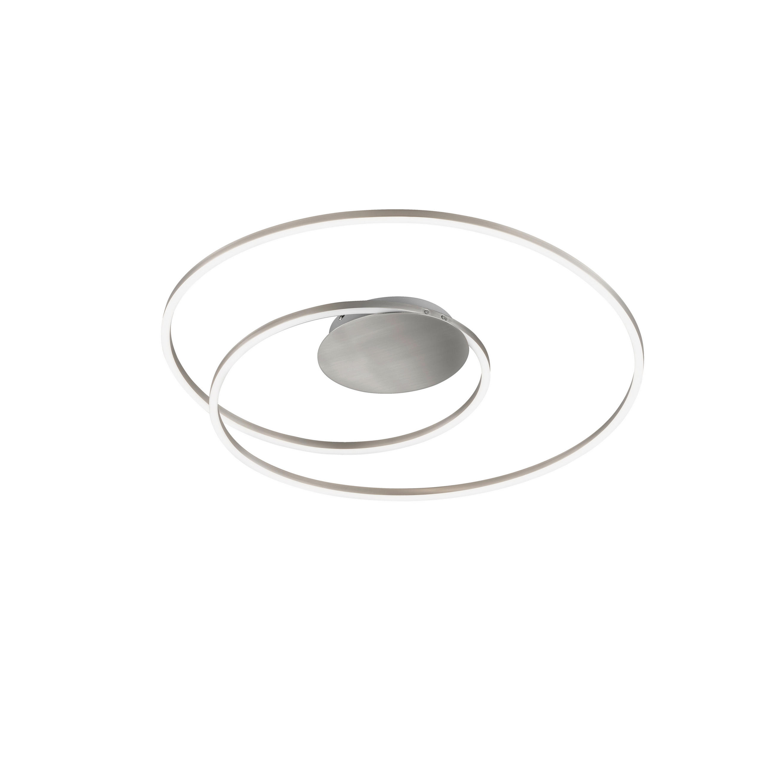 LED-DECKENLEUCHTE Holy 49/7,5 cm   - Nickelfarben, Design, Metall (49/7,5cm) - Fischer & Honsel