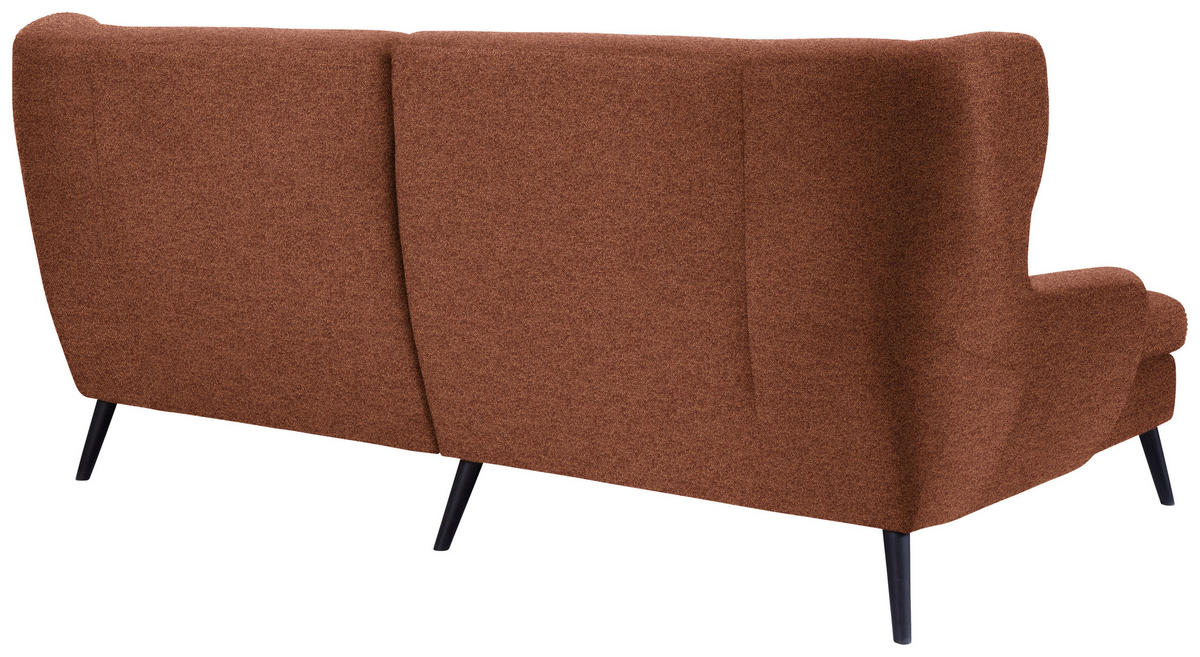 ECKSOFA in Flachgewebe Rostfarben  165/237 cm  - Rostfarben/Schwarz, Design, Holz/Textil (165/237cm) - Stylife