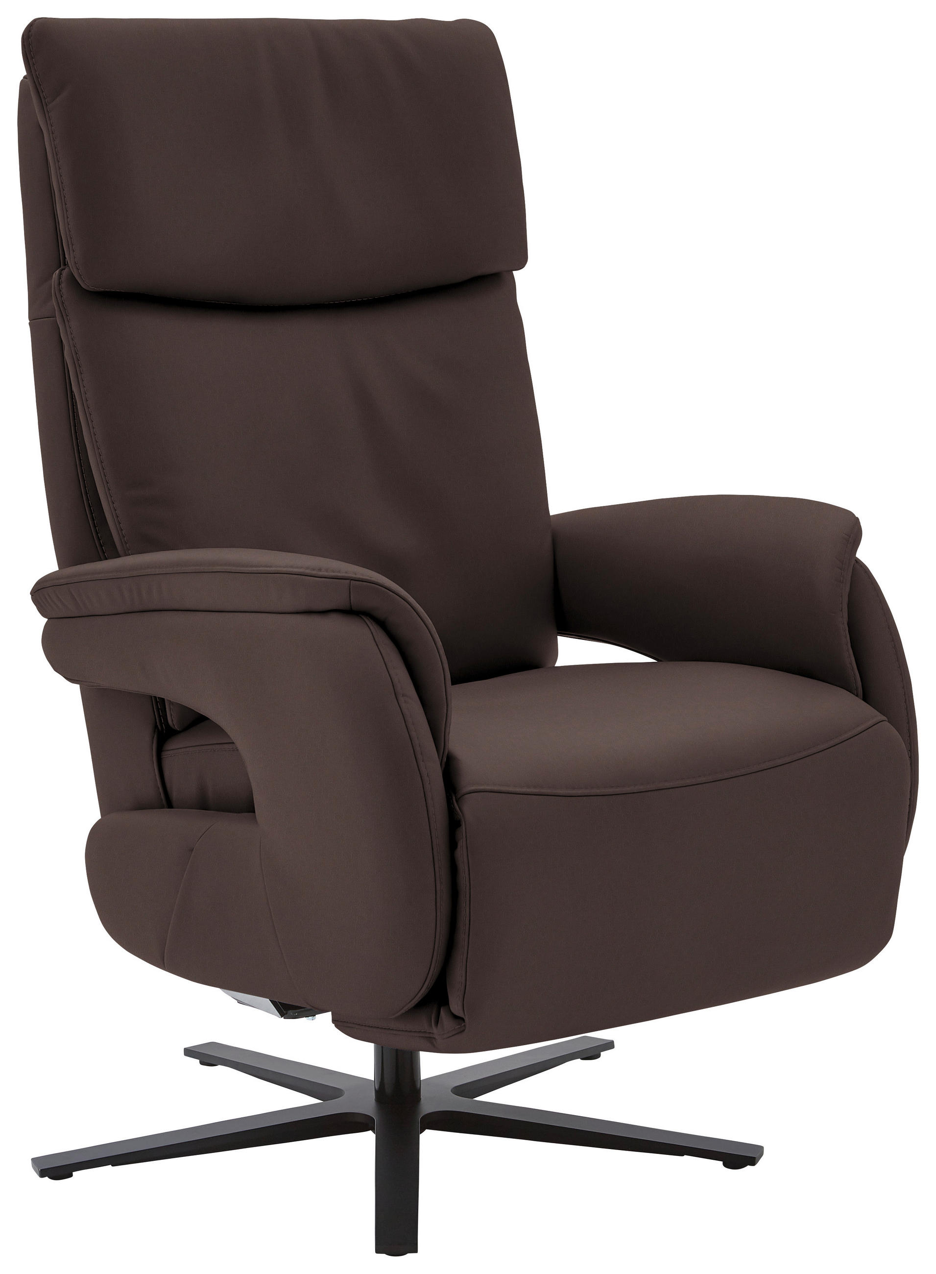 RELAXSESSEL in Leder Dunkelbraun  - Dunkelbraun/Schwarz, Design, Leder/Metall (70/117/85cm) - Dieter Knoll