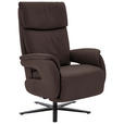 RELAXSESSEL in Leder Dunkelbraun  - Dunkelbraun/Schwarz, Design, Leder/Metall (70/117/85cm) - Dieter Knoll