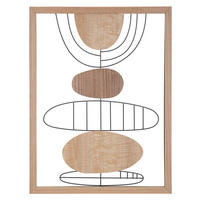 WANDDEKO  60/80/2 cm   - Schwarz/Naturfarben, Basics, Holzwerkstoff (60/80/2cm)