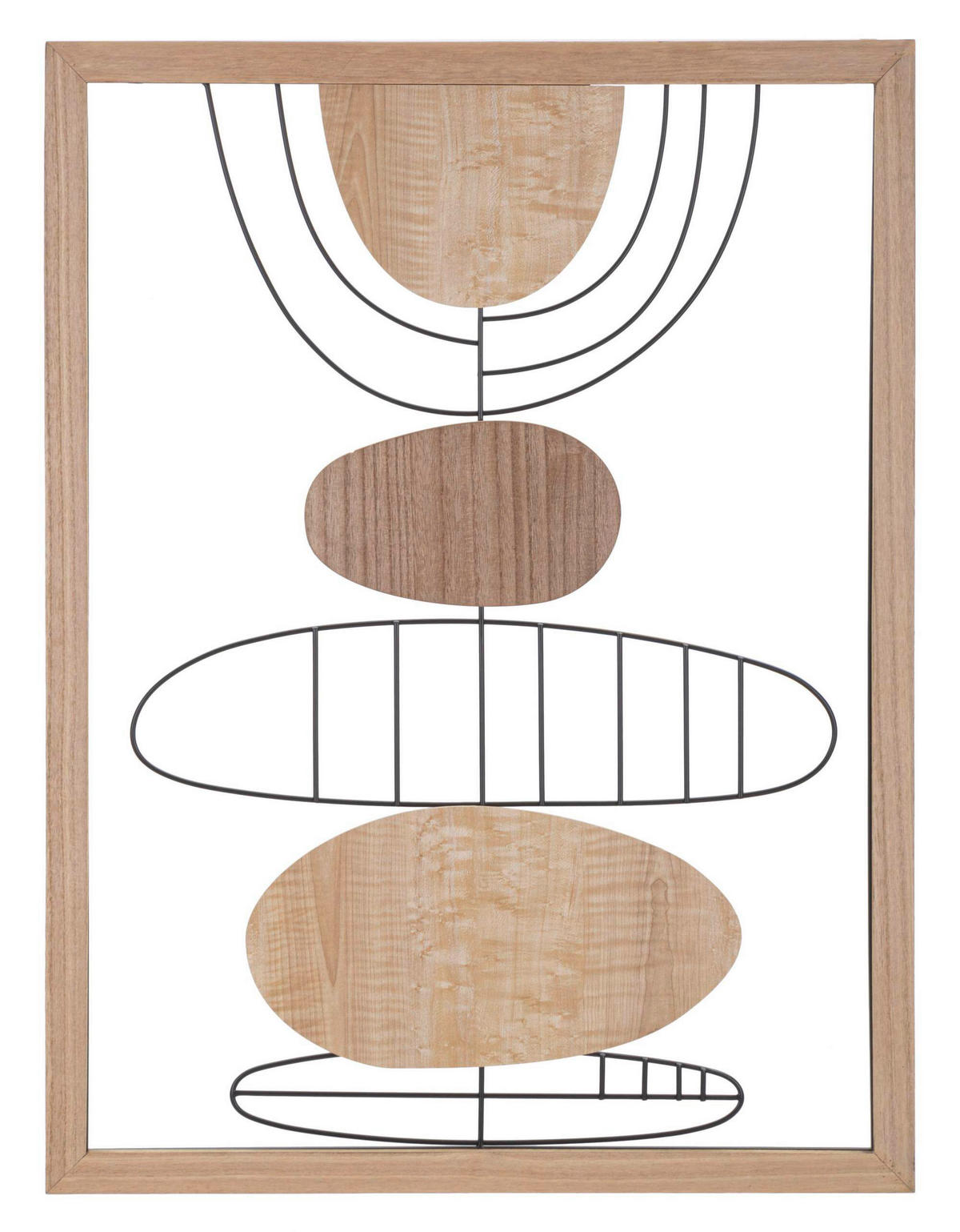 WANDDEKO  60/80/2 cm   - Schwarz/Naturfarben, Basics, Holzwerkstoff (60/80/2cm)