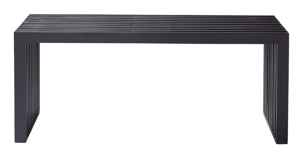 SITZBANK 104/43/35 cm Schwarz Mahagoni vollmassiv  - Schwarz, KONVENTIONELL, Holz (104/43/35cm) - MID.YOU