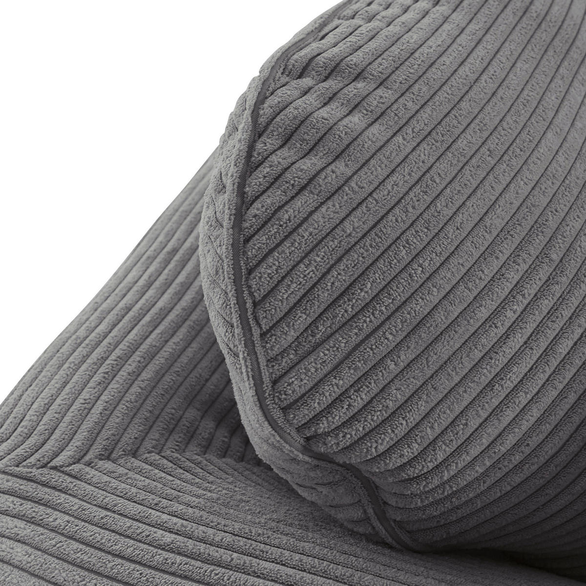 2-SITZER-SOFA in Cord Dunkelgrau  - Dunkelgrau/Dunkelbraun, Konventionell, Holz/Textil (190/70/90cm) - home24
