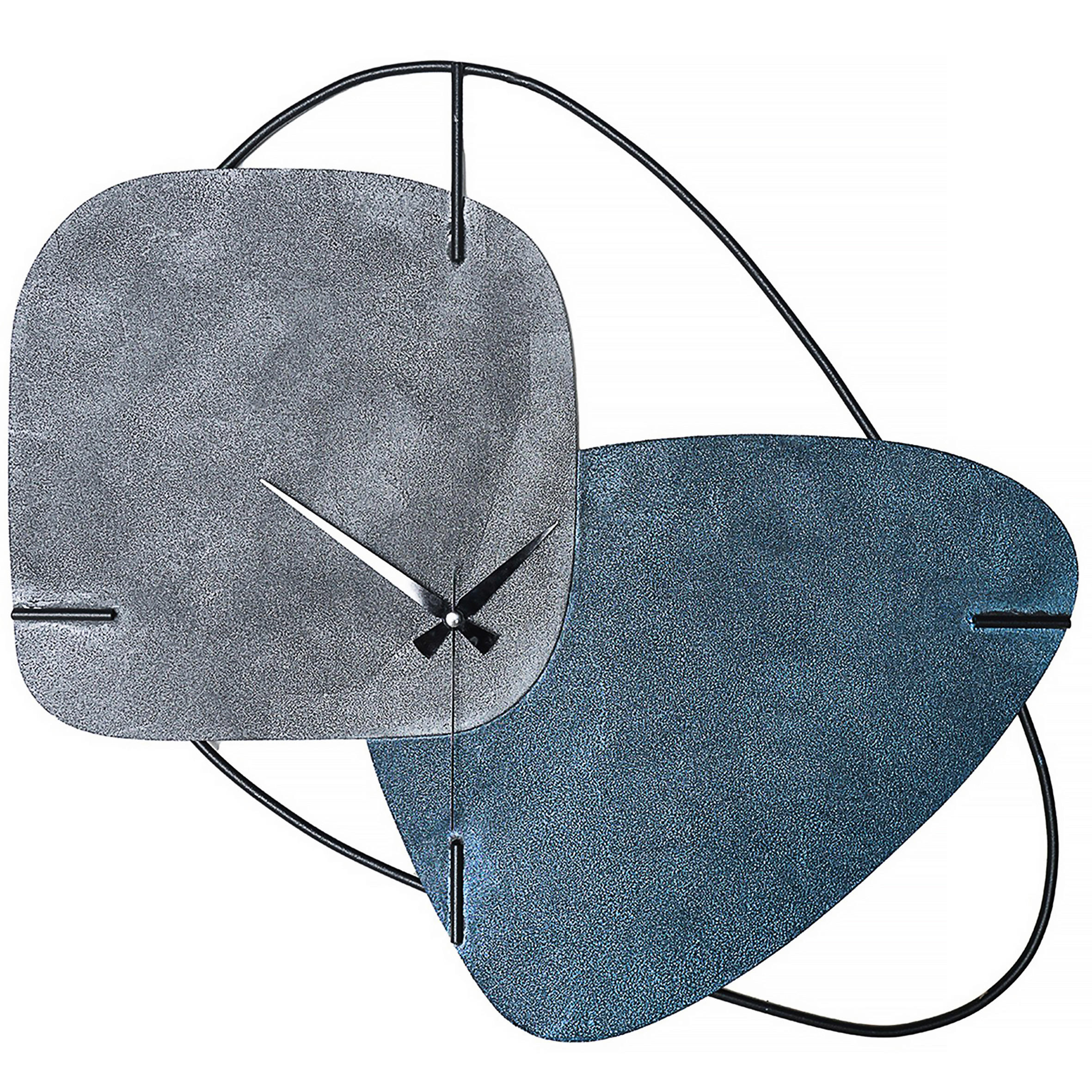 WANDUHR Blau, Grau 42,5/65,5/9 cm  - Blau/Grau, LIFESTYLE, Metall (42,5/65,5/9cm)