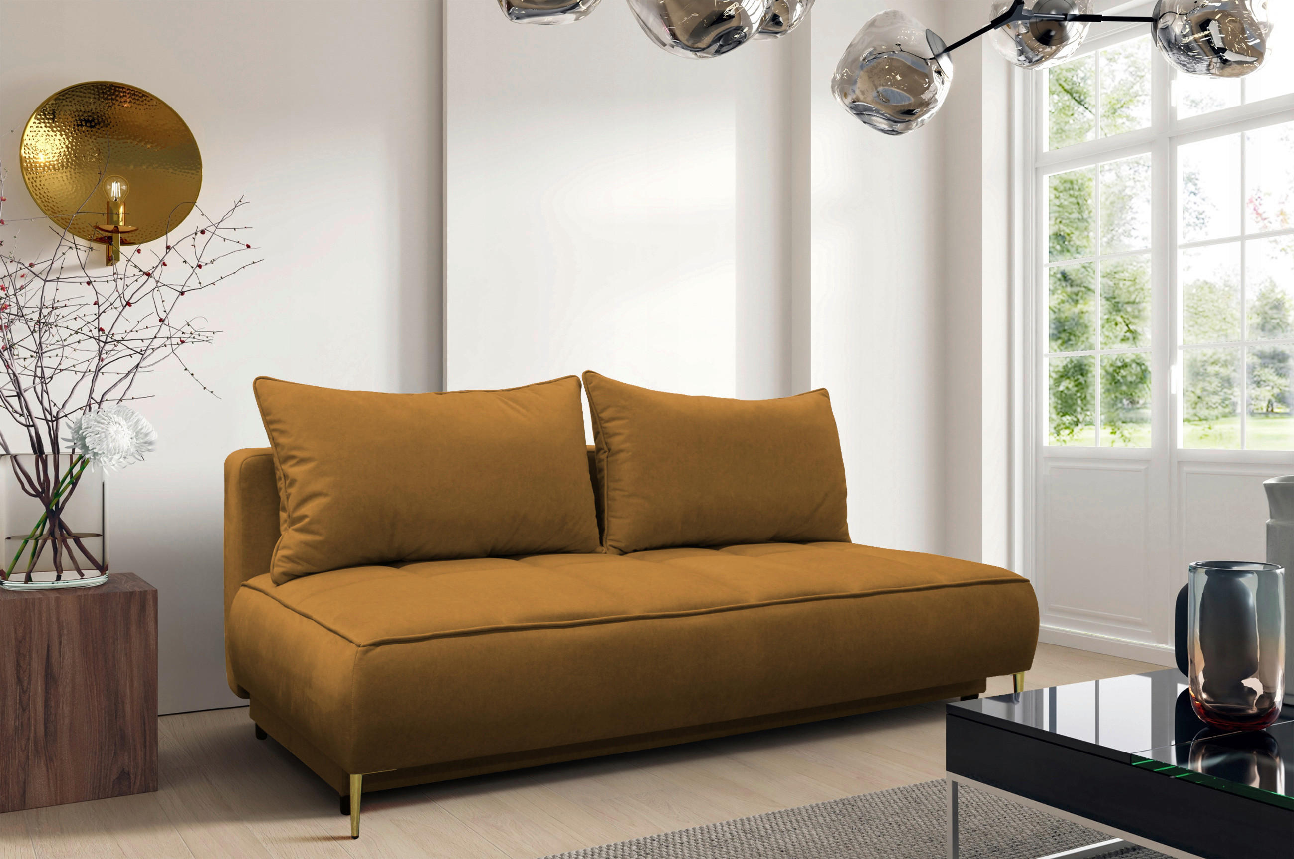MID.YOU ROZKLÁDACÍ POHOVKA, textil, rezavá