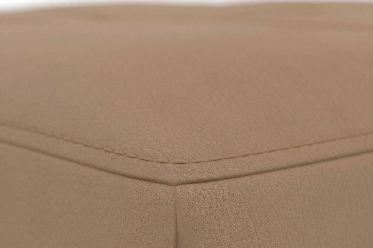 HOCKER COSTELLO E Echtleder Cappuccino  - Schwarz/Cappuccino, Basics, Leder/Metall (133/47/72cm) - Sit & More