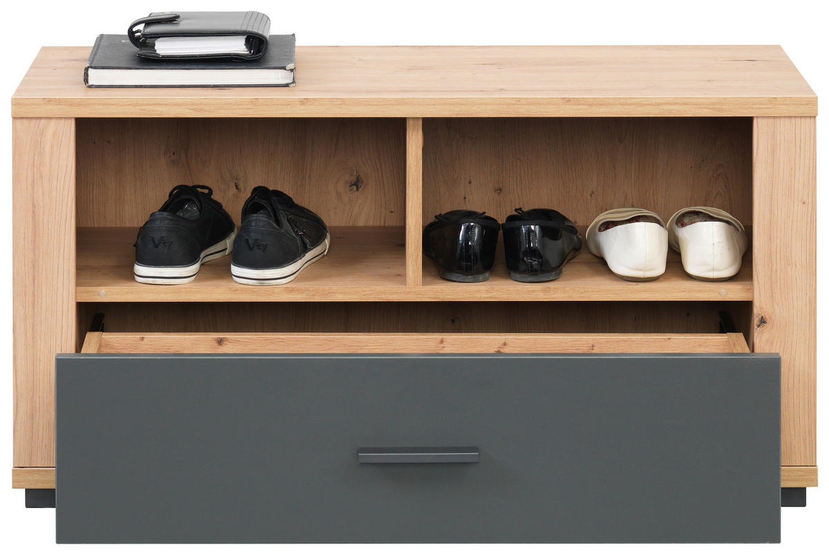 GARDEROBE  in 230/195/45 cm  - Anthrazit/Eiche Artisan, KONVENTIONELL, Glas/Holzwerkstoff (230/195/45cm) - Xora