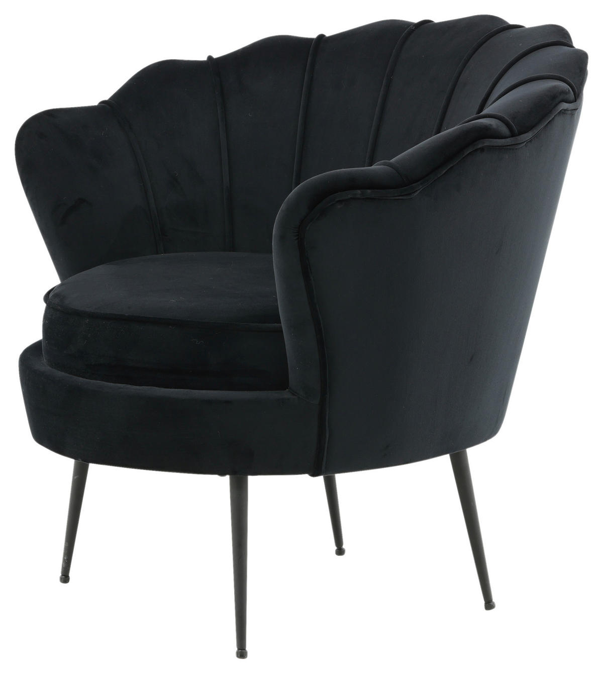 SESSEL in Schwarz  - Schwarz, Design, Textil/Metall (83/76/77cm) - Livetastic