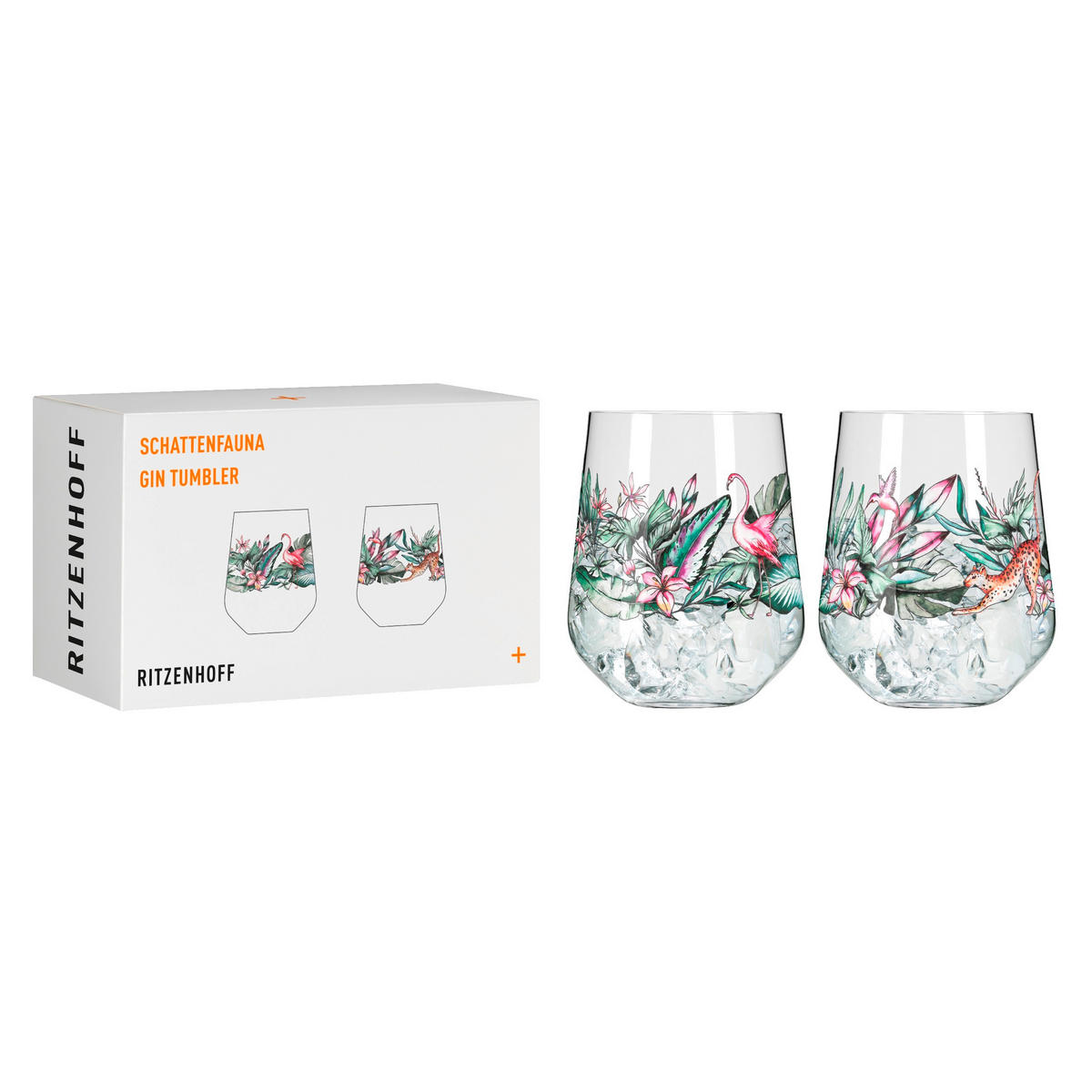 GLÄSERSET Schattenfauna 2-teilig  - Pink/Gelb, LIFESTYLE, Glas (10,2/12,4/10,2cm) - Ritzenhoff
